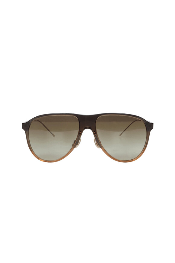 Oliver Peoples - Rynn Black & Gray Goldtone Sunglasses