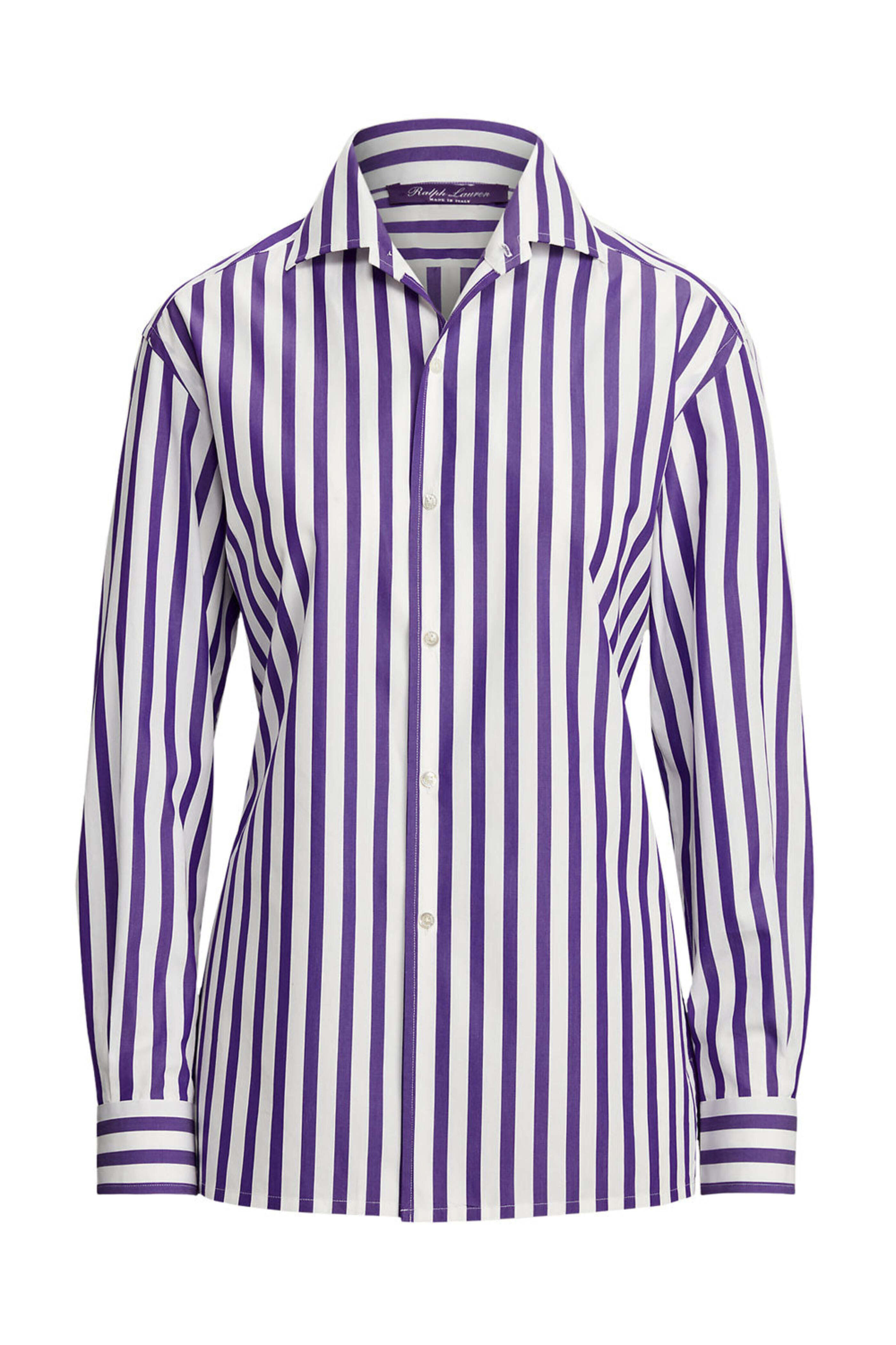 Ralph Lauren - Purple and White Long Sleeve Capri Shirt