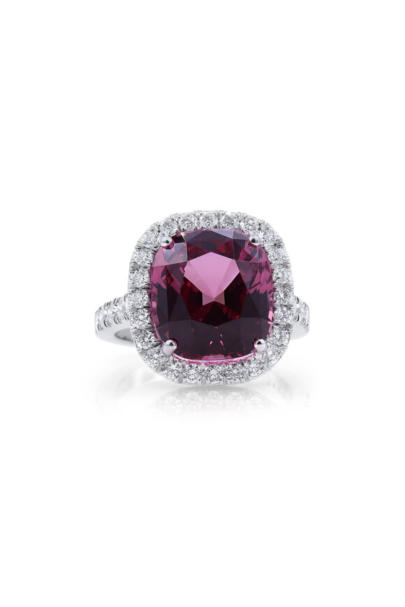 Oscar Heyman - Platinum Spinel & Diamond Ring 