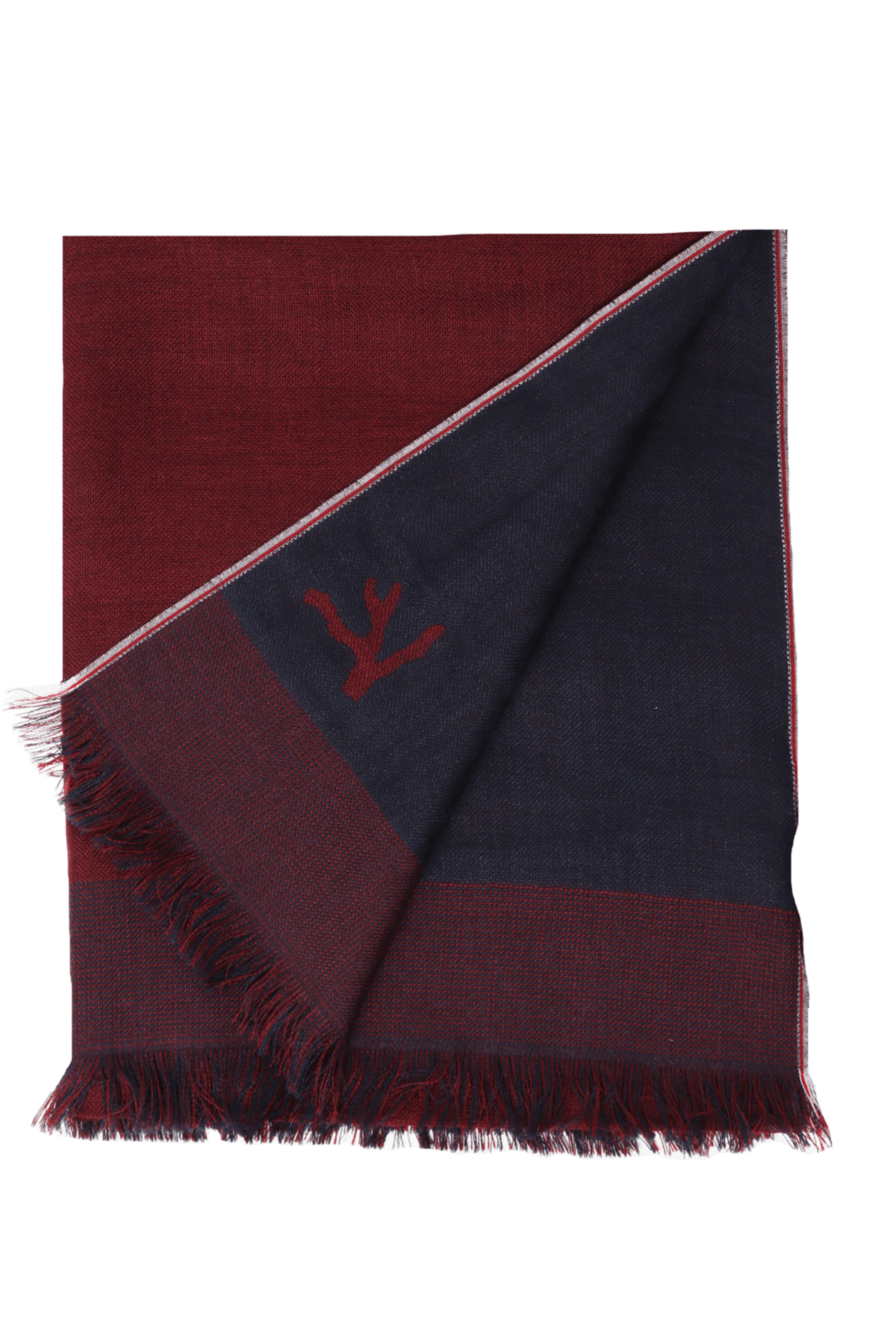 Isaia - Maroon and Navy Fantasia Scarf