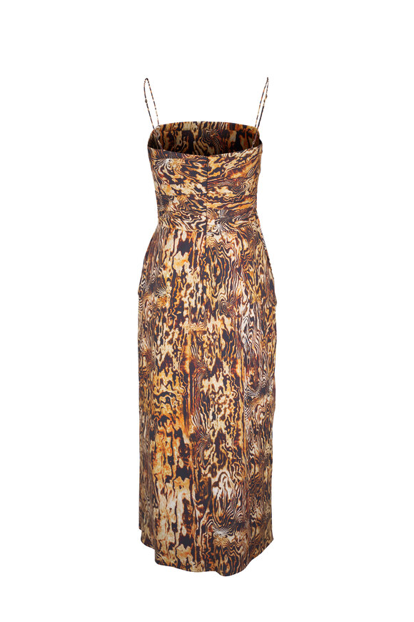 Adam Lippes Cari Copper Multi Printed Cotton Poplin Dress - view 3