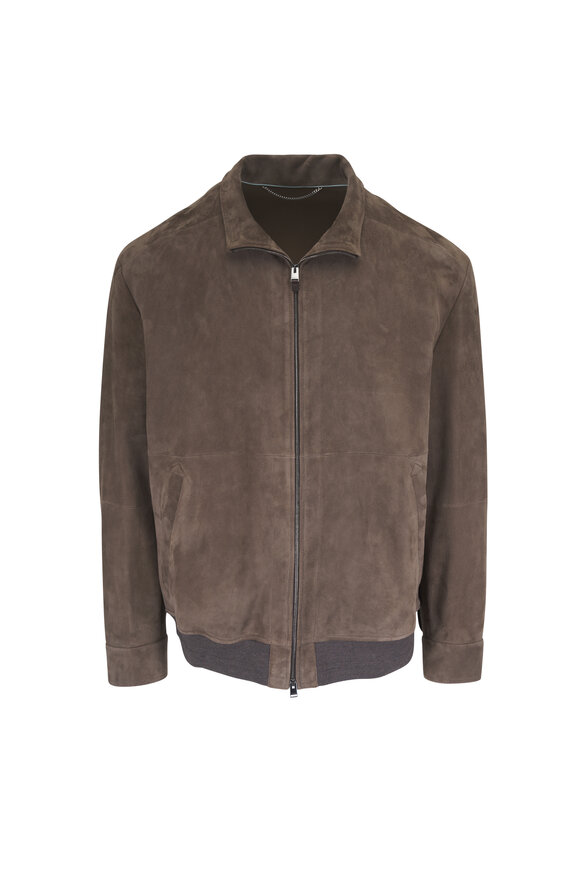 Canali Truffle Suede Jacket - view 1