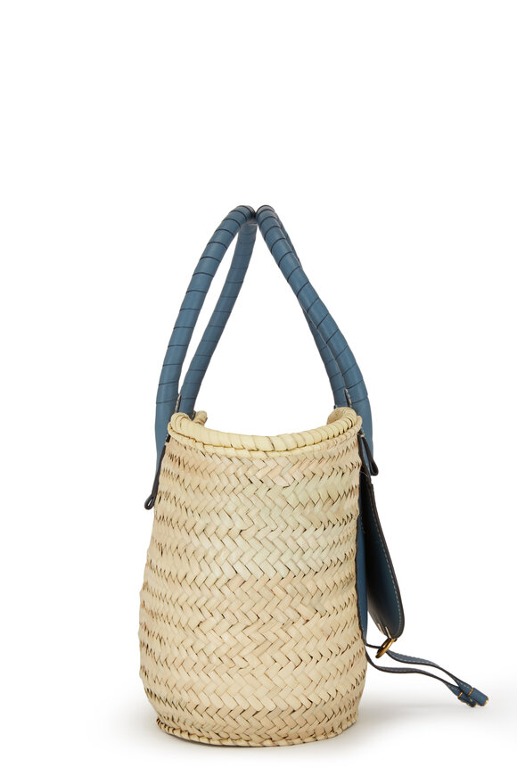 Chloé - Marcie Natural & Mirage Blue Medium Basket Bag