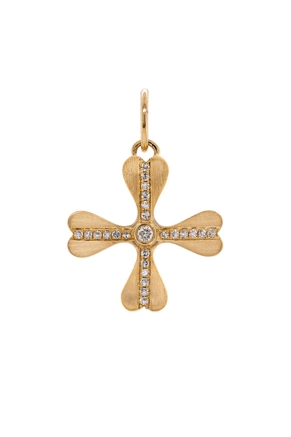 Bridget King 14k Gold Diamond Floral Pendant - view 1