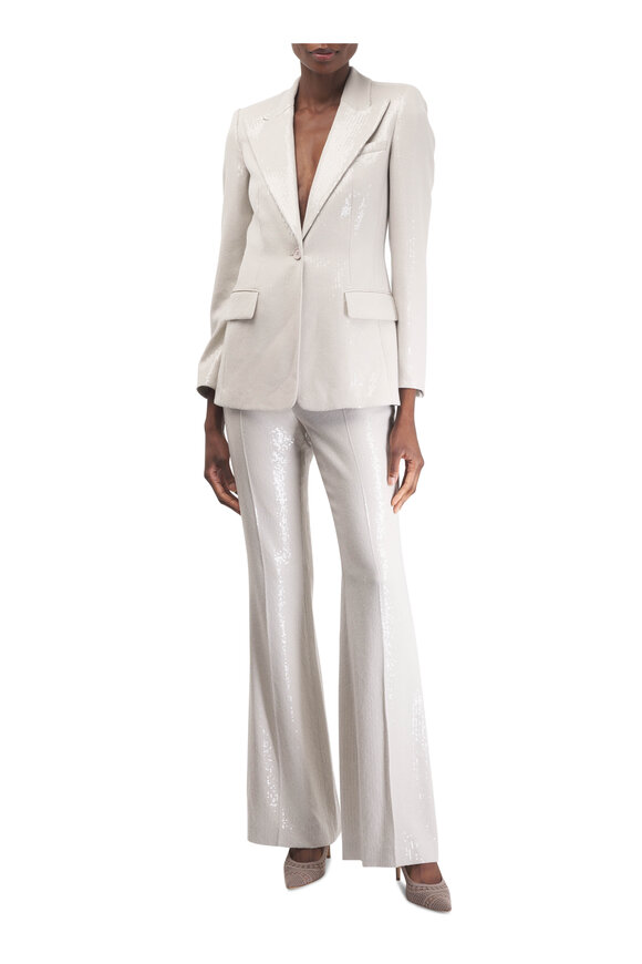 Michael Kors Collection Sequined Oyster Side Zip Flare Pant - view 2