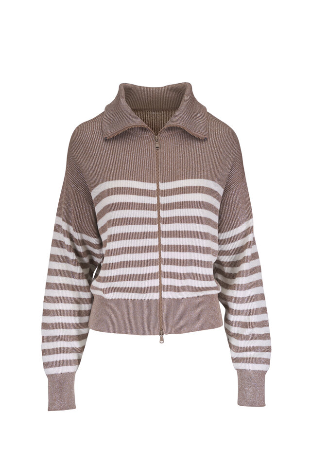 Khaite - Lennox Putty Ribbed Cashmere Sweater | Mitchell Stores