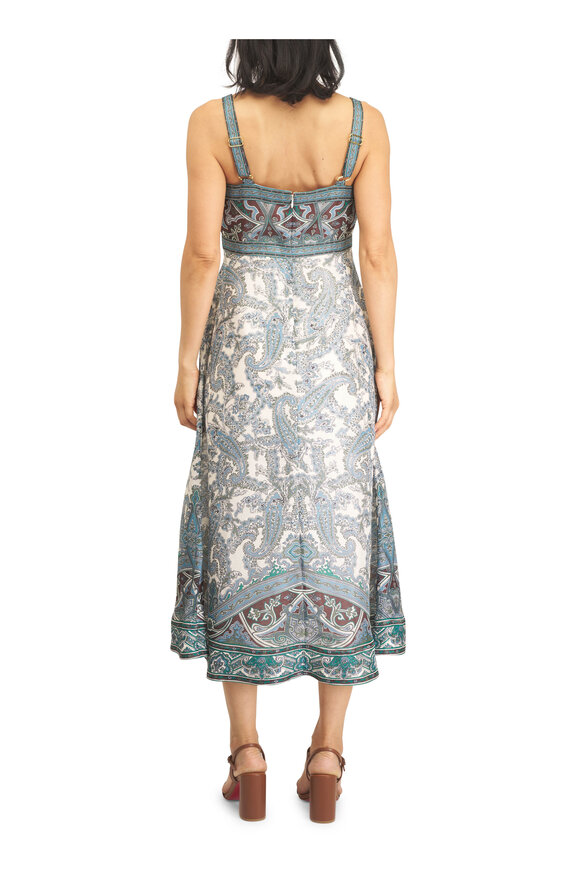 Veronica Beard Rye Ecru Multi Paisley Print Midi Dress - view 4