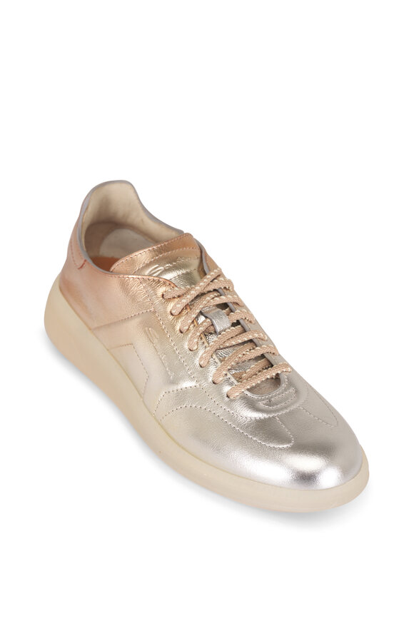 Santoni Olympic Rose Gold Leather Sneaker - view 1