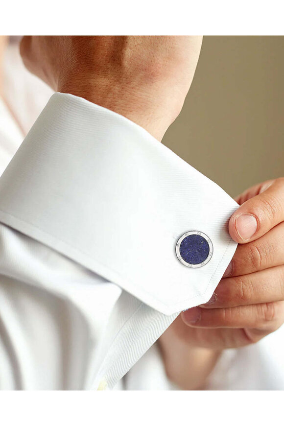 Jan Leslie Sterling Silver Lapis Cufflinks - view 3