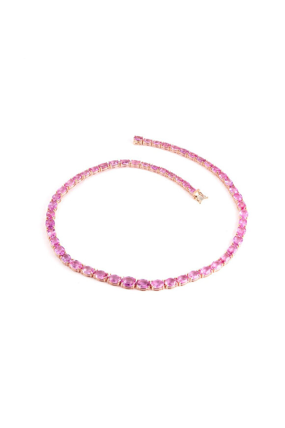 Sylva & Cie Pink Sapphire Opal Riveria Necklace