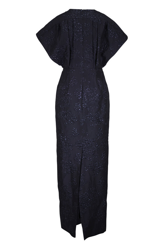 Carolina Herrera Black Floral Bouquet Lurex Jacquard Gown - view 5