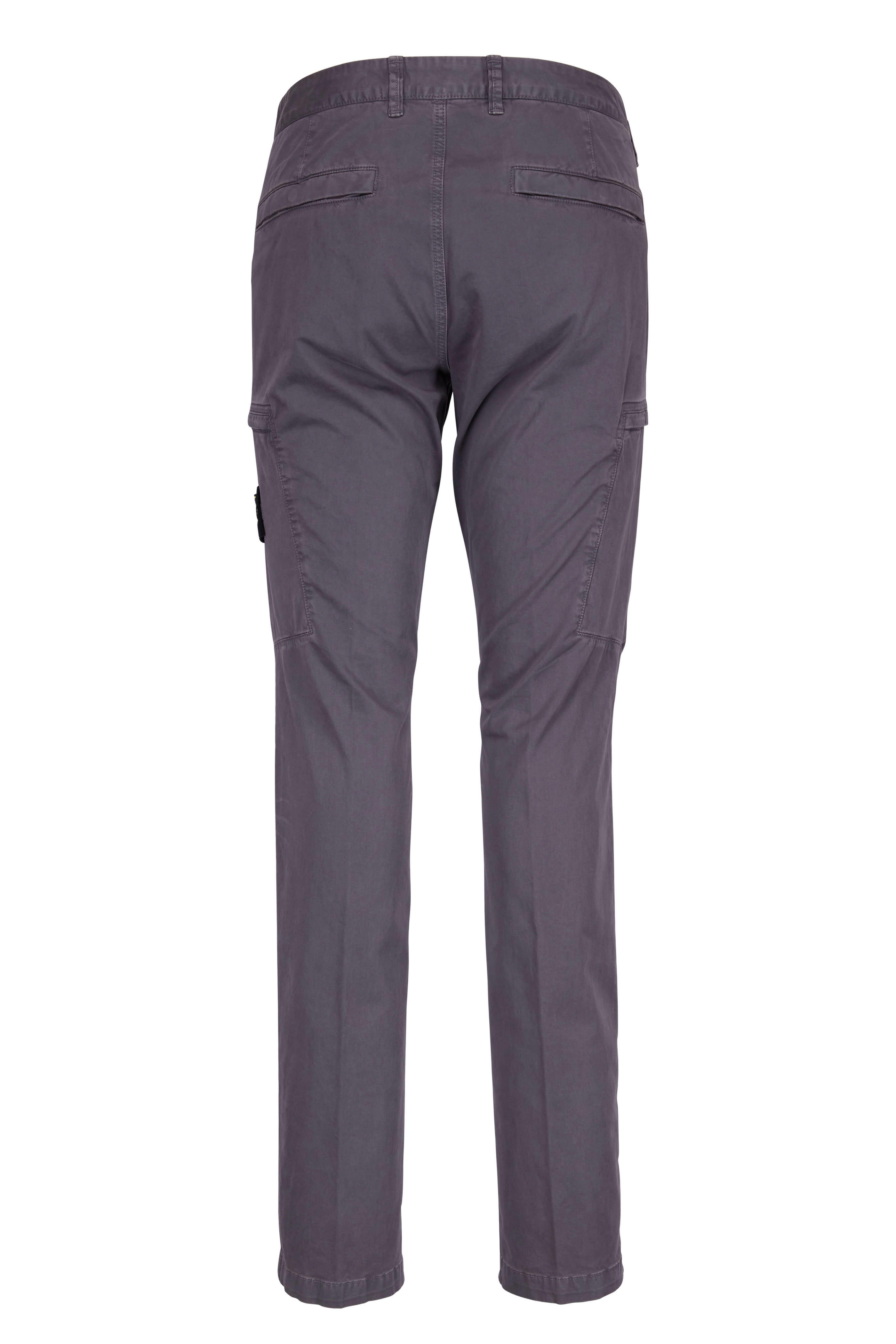 Stone Island - Grey Stretch Cotton Slim Cargo Pant