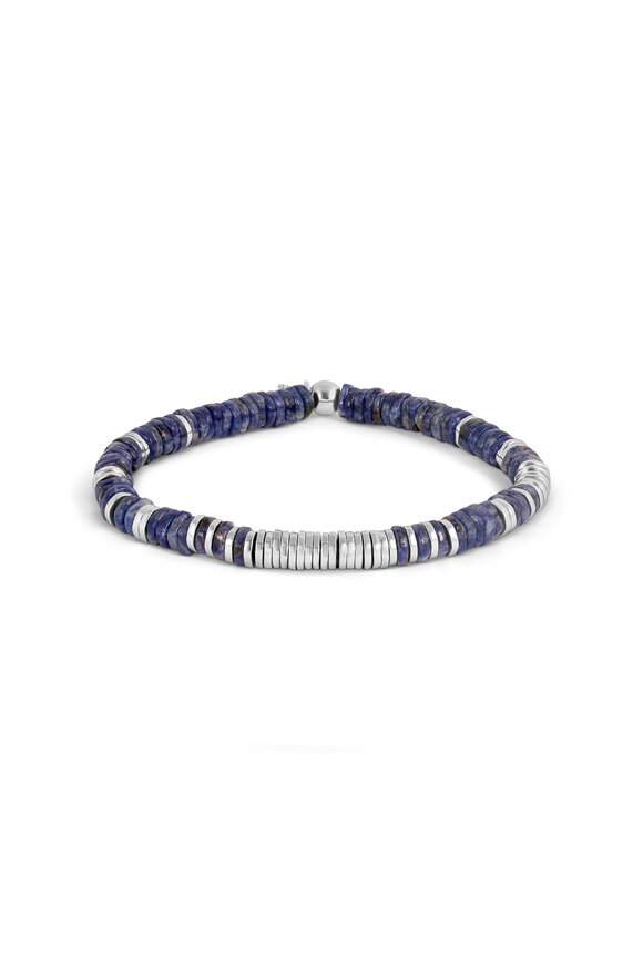 Tateossian Sodalite Classic Disc Stretch Bracelet