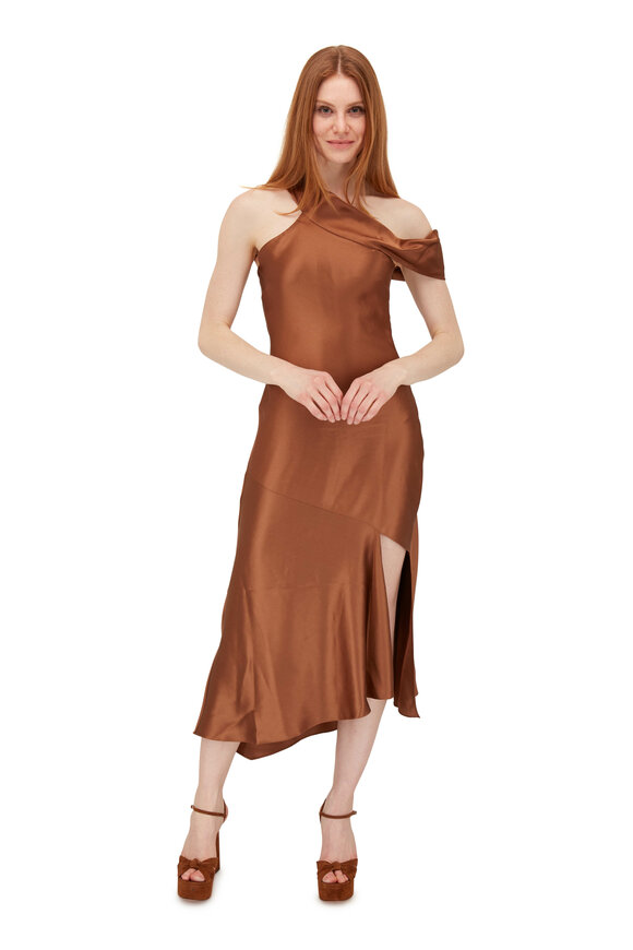cushnie off the shoulder dress BHLDN by Carly Cushnie Astaire Asymmetrical Off-The-Shoulder Cutout Sheath  Midi Dress