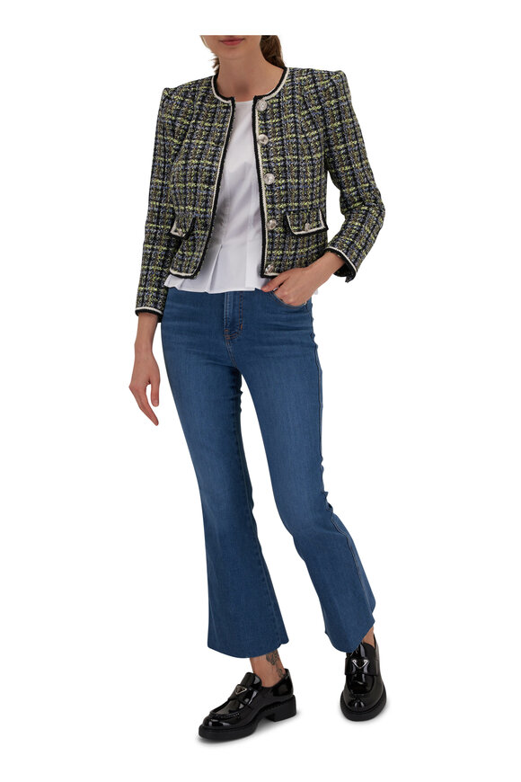 Veronica Beard - Ceres Navy Chartreuse Tweed Jacket 