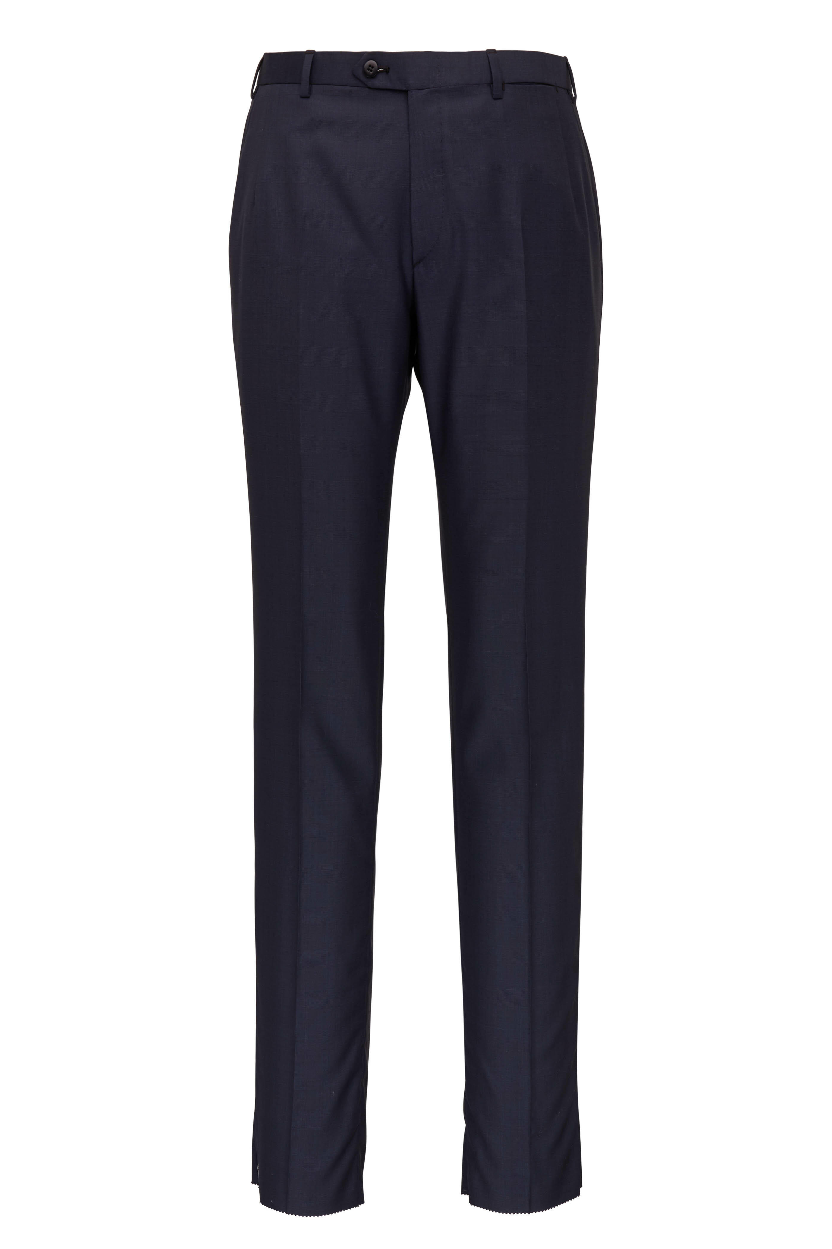 Brioni - Navy Blue Tonal Plaid Wool Suit | Mitchell Stores