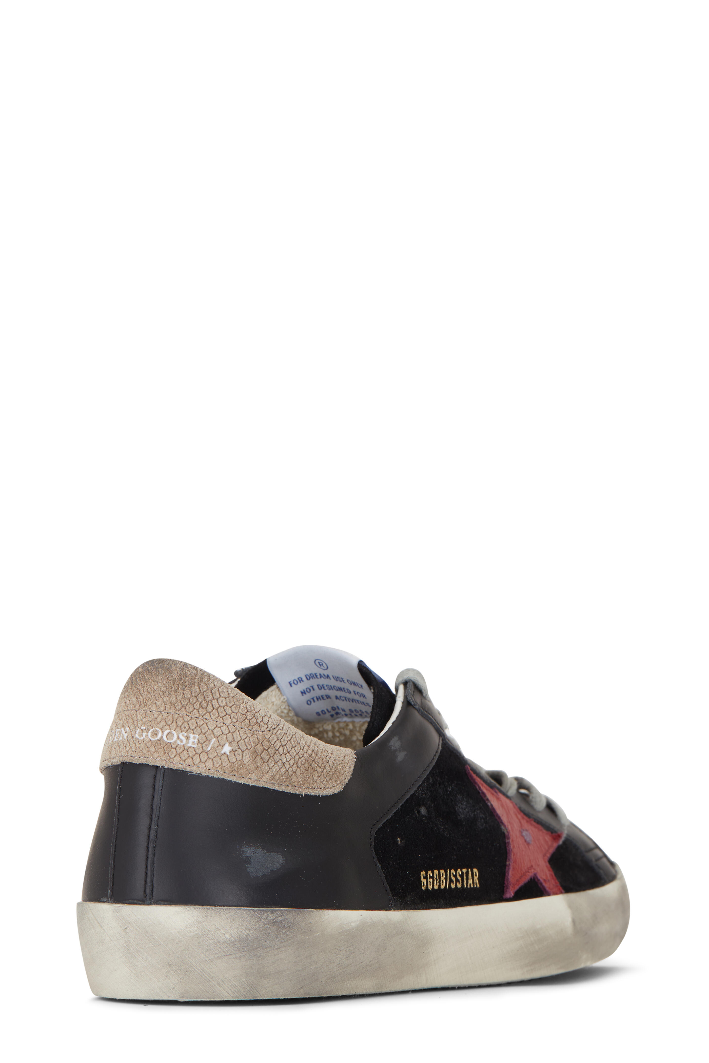 Golden Goose - Super-Star Black Denim Red Star Low-Top Sneaker