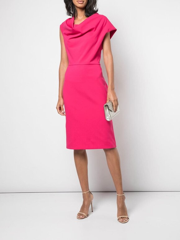 Escada - Diarina Pink Myrtle Cowl Neck Dress