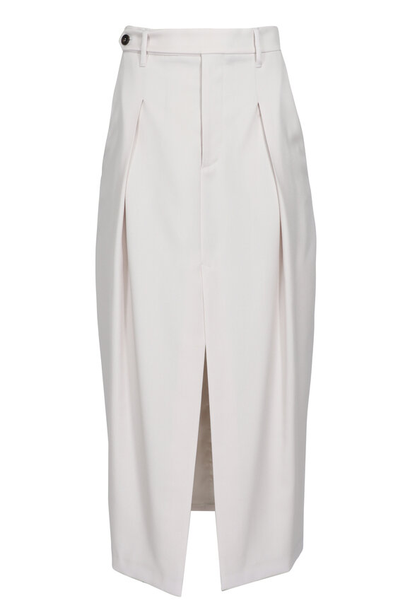 Brunello Cucinelli Panama Sartorial Pleat Front Skirt