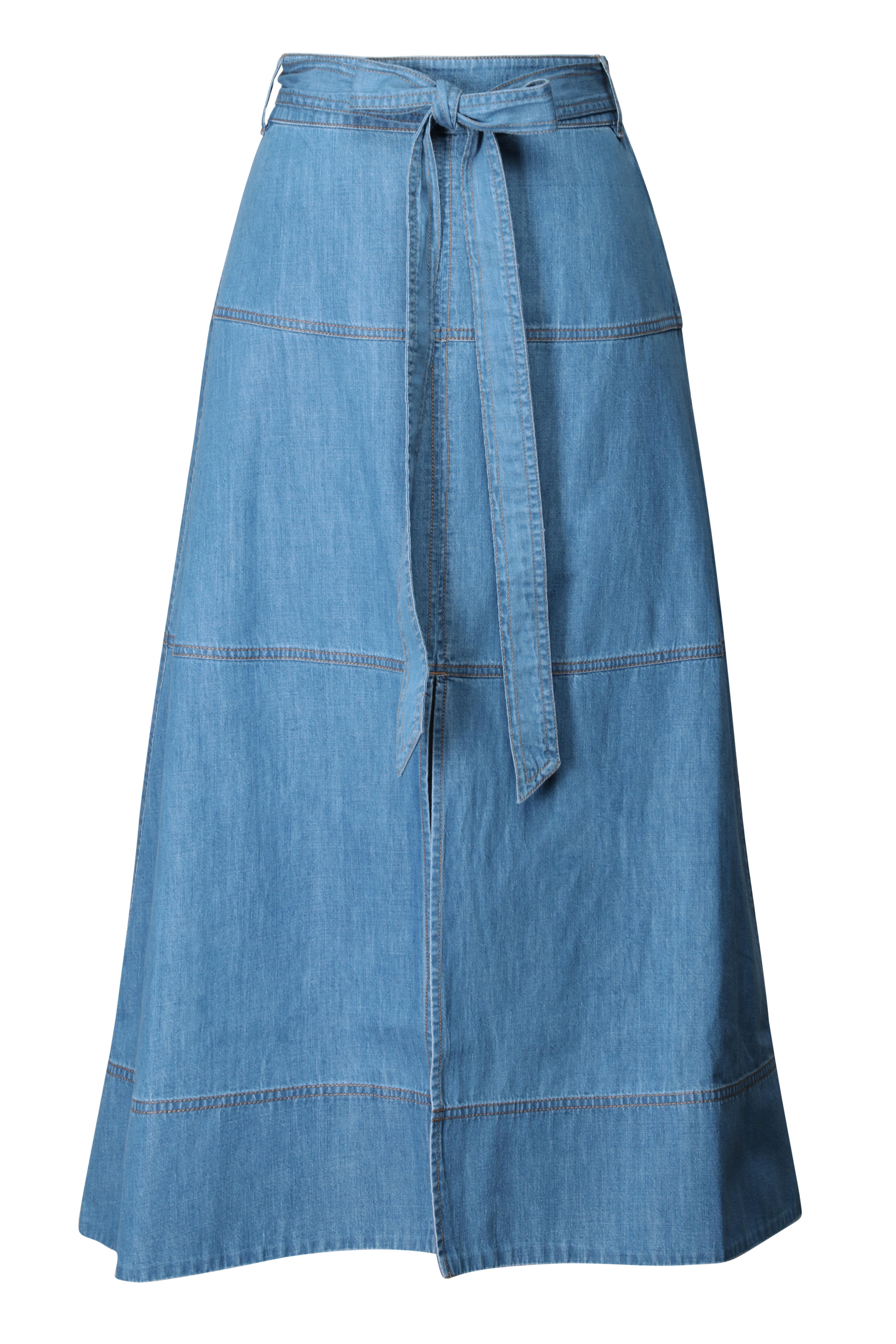 Tanya Taylor - Hudley Denim Tie Midi Skirt