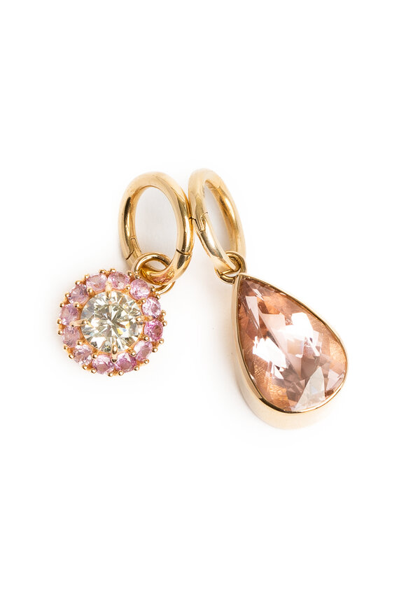 Genevieve Lau 14k Yellow Gold Pink Morganite Philadelphia Charm - view 4