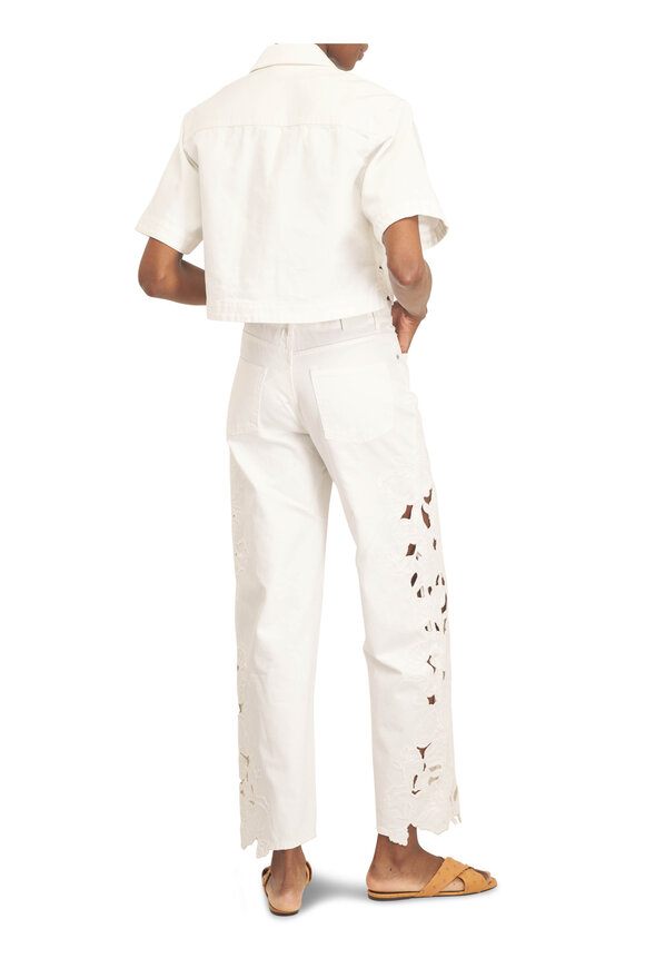 Simkhai Porter Marshmallow White Embroidered Jean - view 4