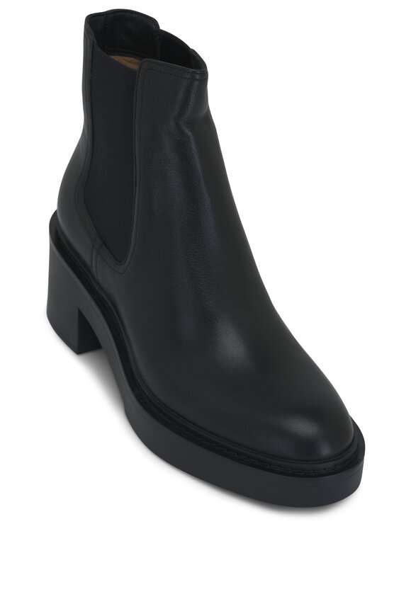 Santoni Colette Black Leather Short Boot