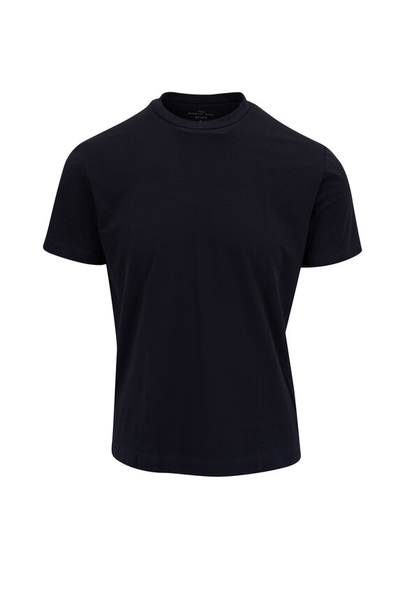 Emanuel Berg Navy Blue 4Flex Cotton Stretch T-Shirt