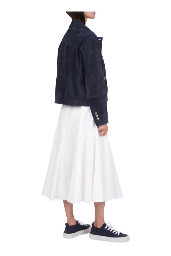 Brunello Cucinelli Navy Paillette Front Knit Sweater - view 4