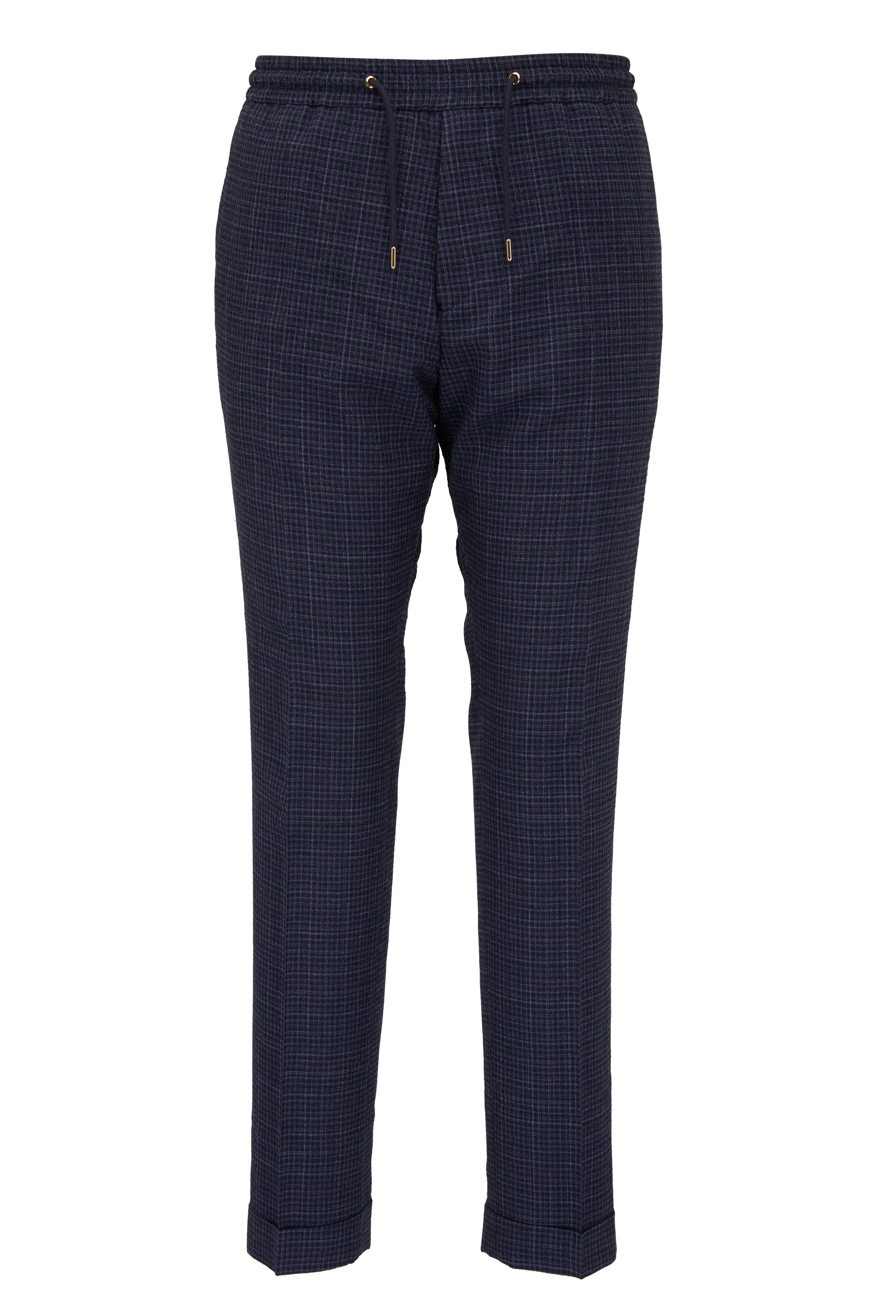 Paul Smith - Blue Plaid Drawstring Pant