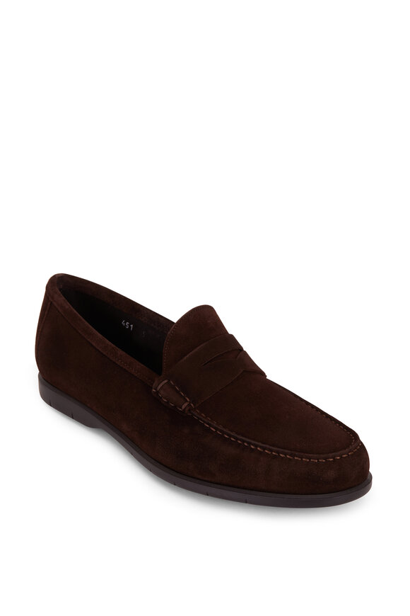 To Boot New York - Tribeca Dark Brown Suede Penny Loafer