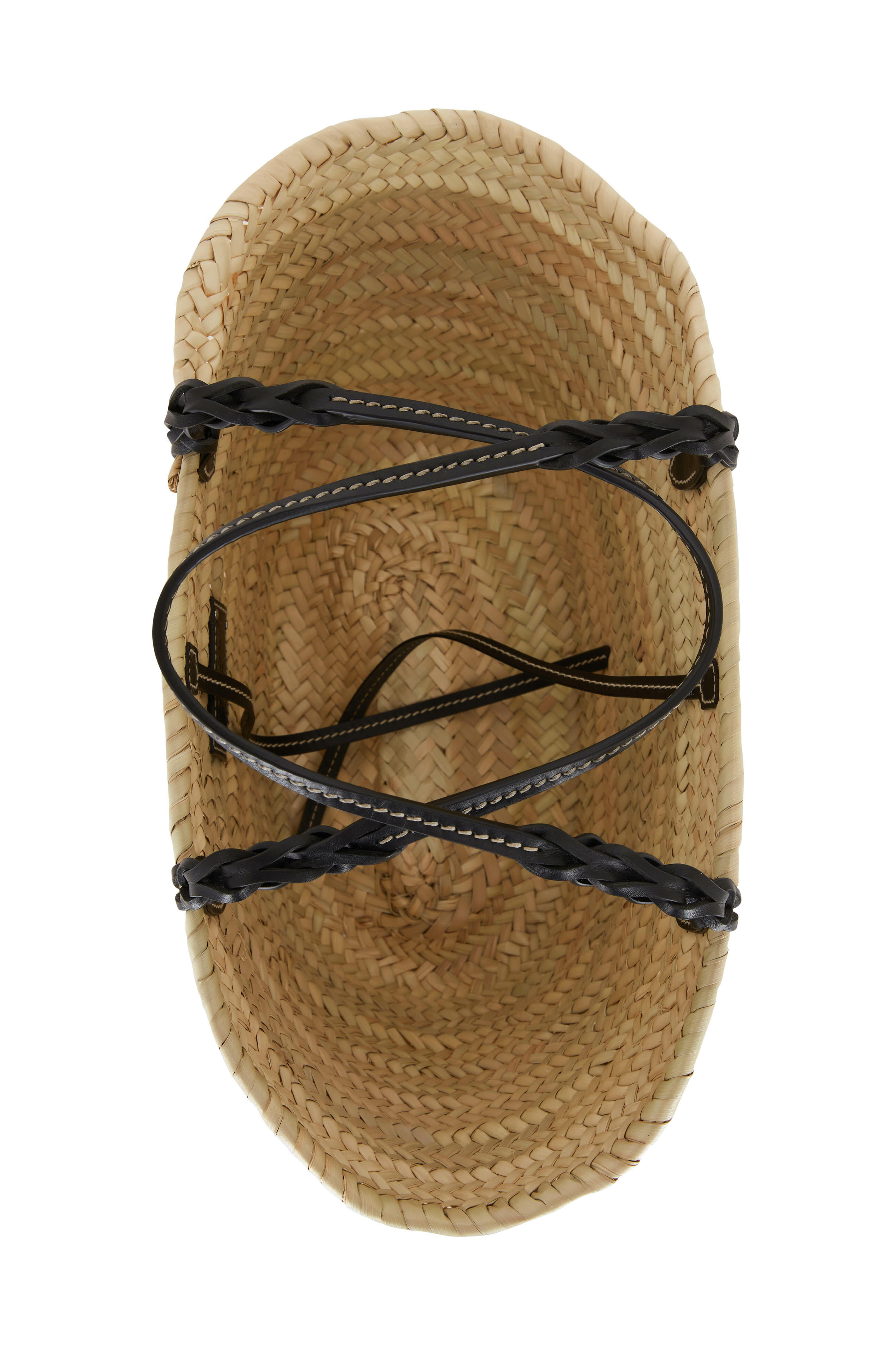 Prada - Natural & Black Woven Basket Tote