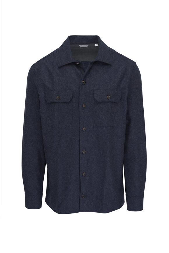 Brunello Cucinelli - Dark Blue Wool Overshirt