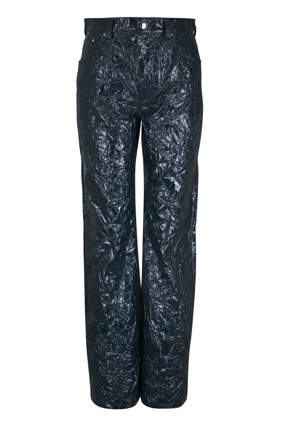 Marni Petrol Coated Crinkle Taffeta Five Pocket Pant - view 1