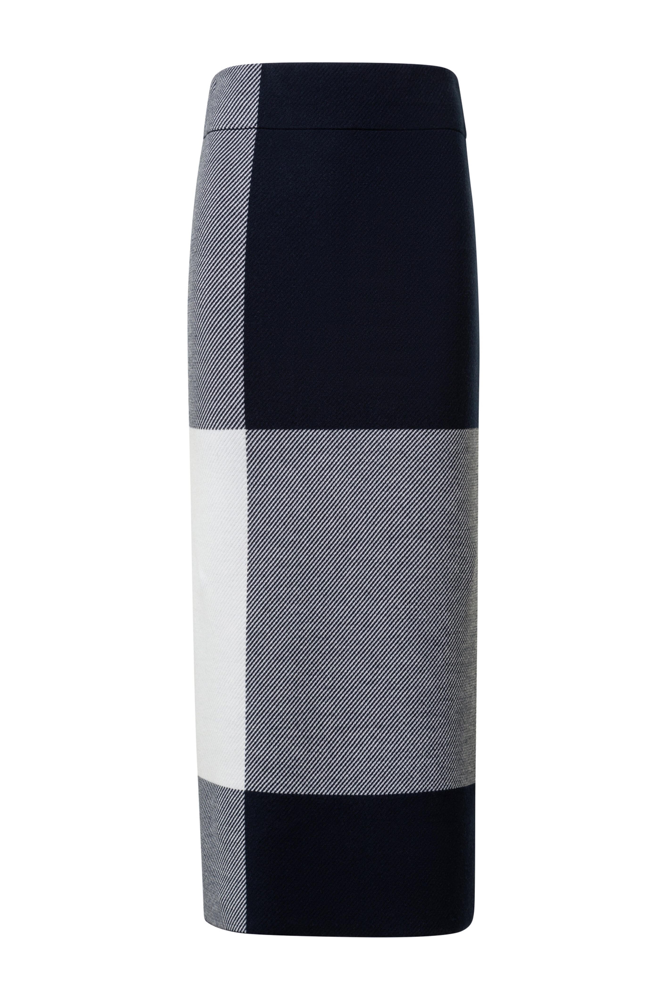 Akris Punto - Navy Blue & White Gingham Midi Skirt