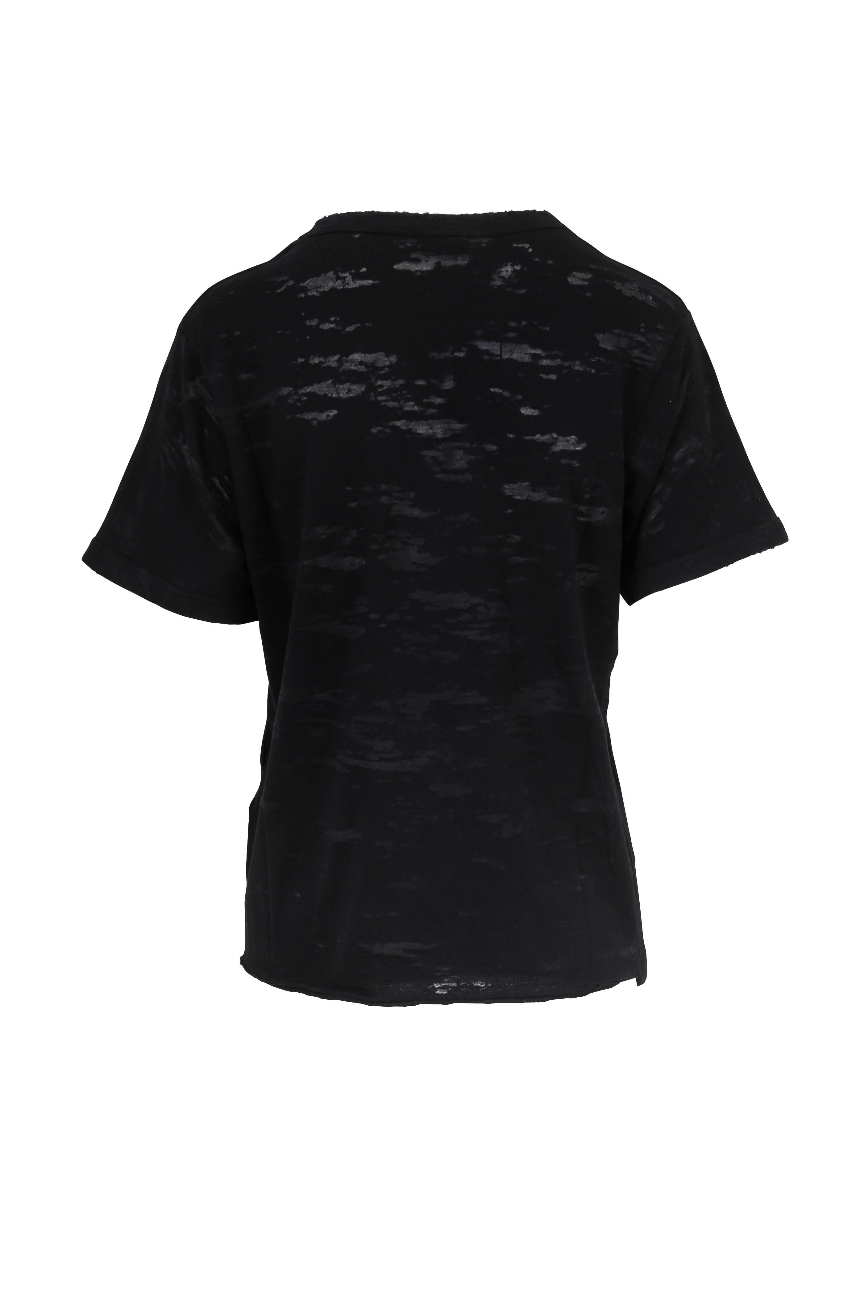 Saint Laurent - Black Lightening Bolt Burnout T-Shirt