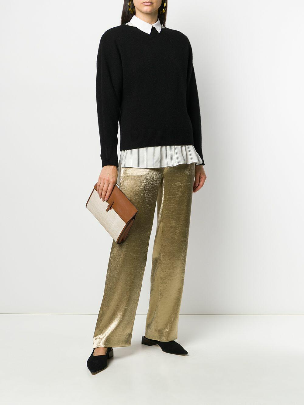 Nili Lotan - Stanton Black & Gunmetal Wool Knit Sweater