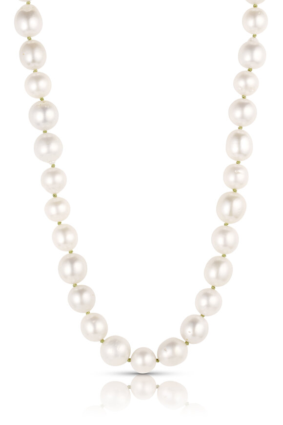 Leigh Maxwell 18k Yellow Gold Knotted Pearl Necklace - view 2