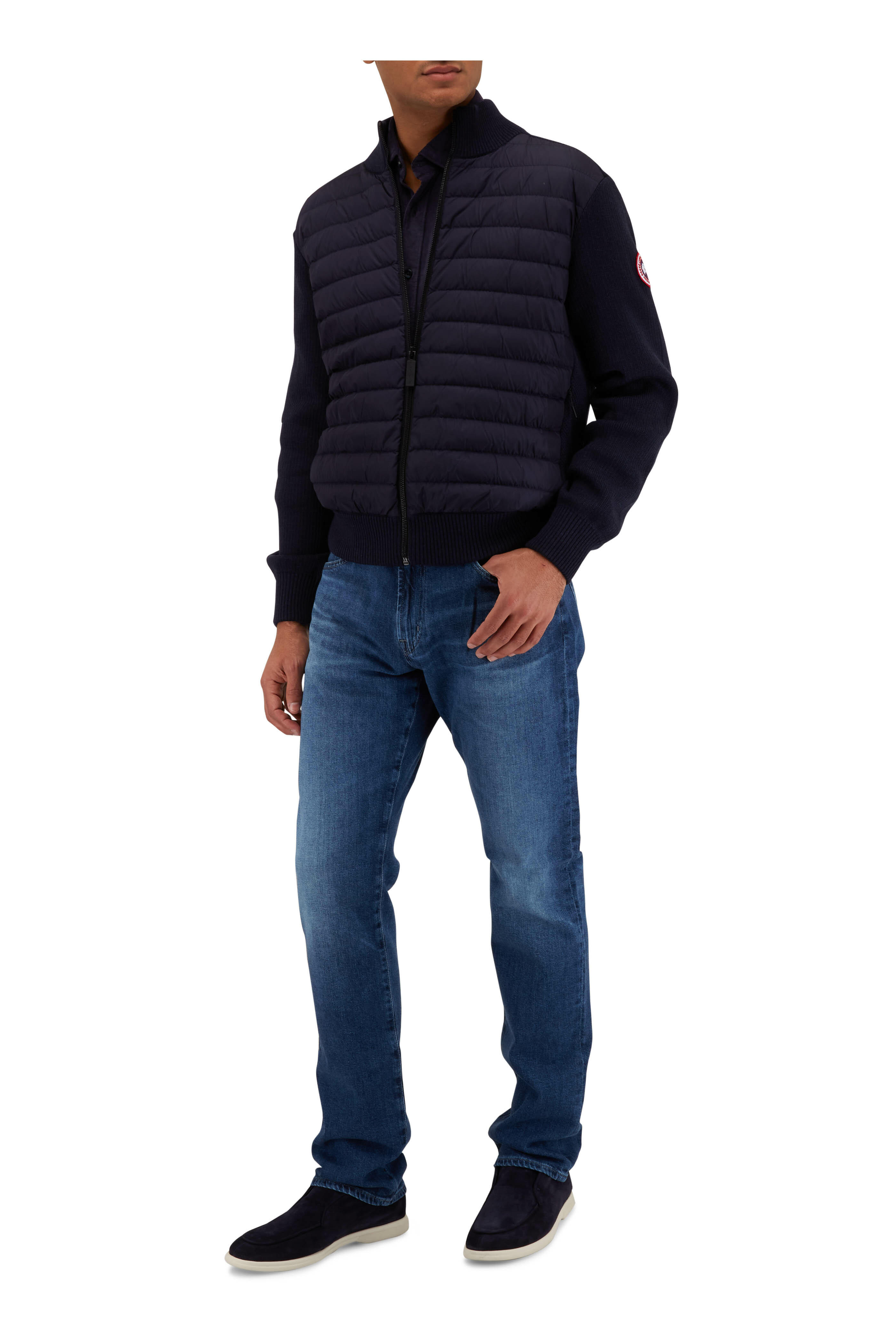 Canada Goose - Navy Hybridge Knit Down Jacket | Mitchell Stores