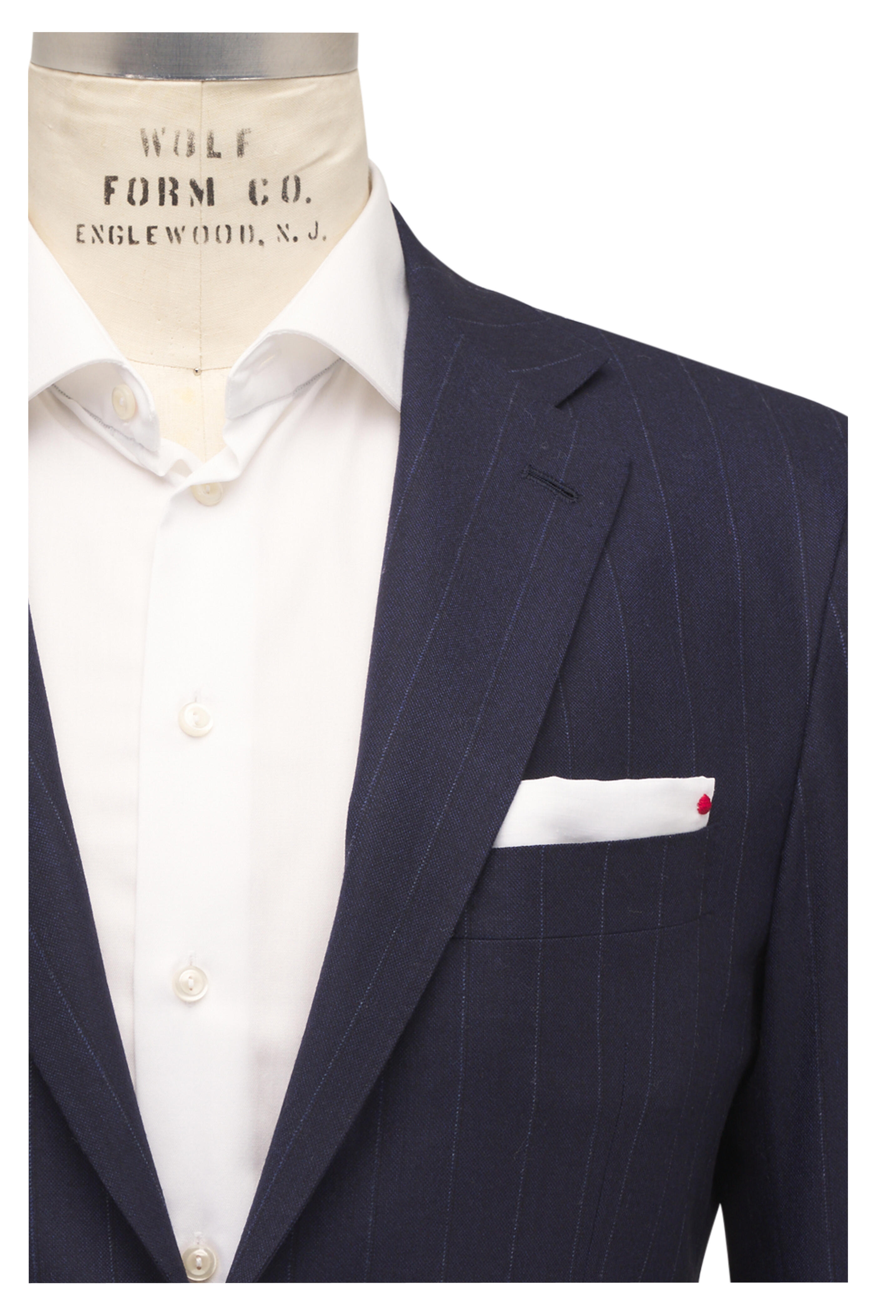 Kiton - Navy Wool & Cashmere Pinstripe Suit