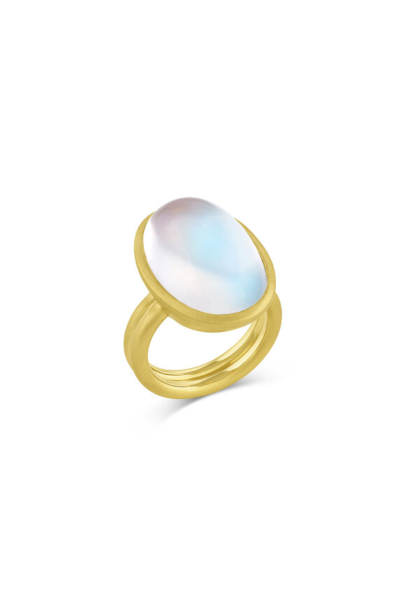Leigh Maxwell 18k Yellow Gold Puffed Cabochon Ring - view 2