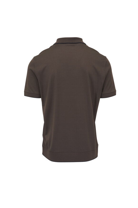 Loro Piana Waitaki Brown Wool Polo - view 2