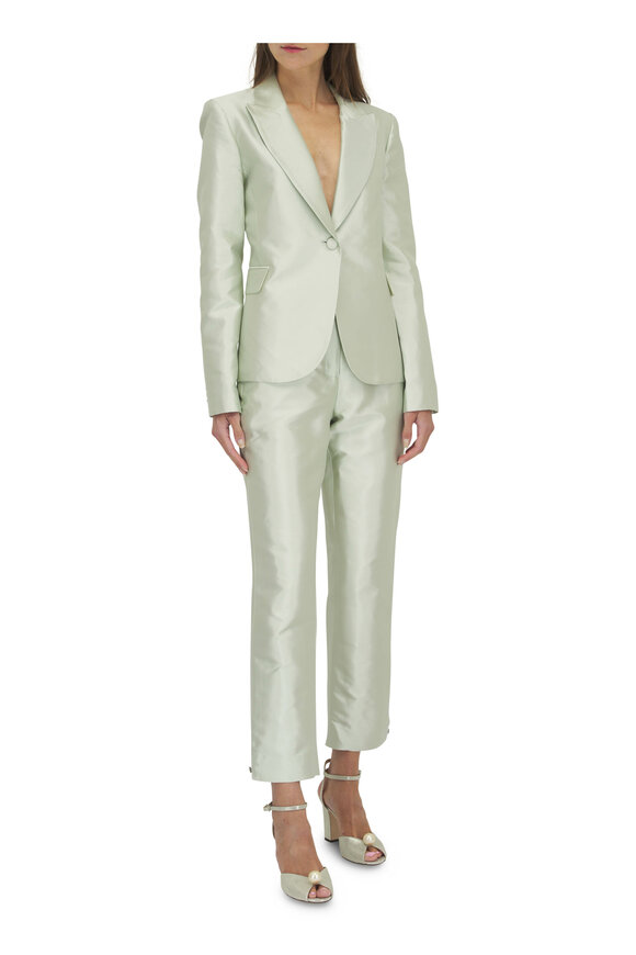 Adam Lippes - Harper Pistachio Silk Mikado Pant 