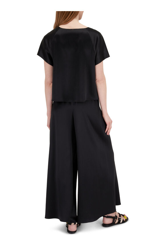 Peter Cohen - Cue T Black Heavy Satin Blouse