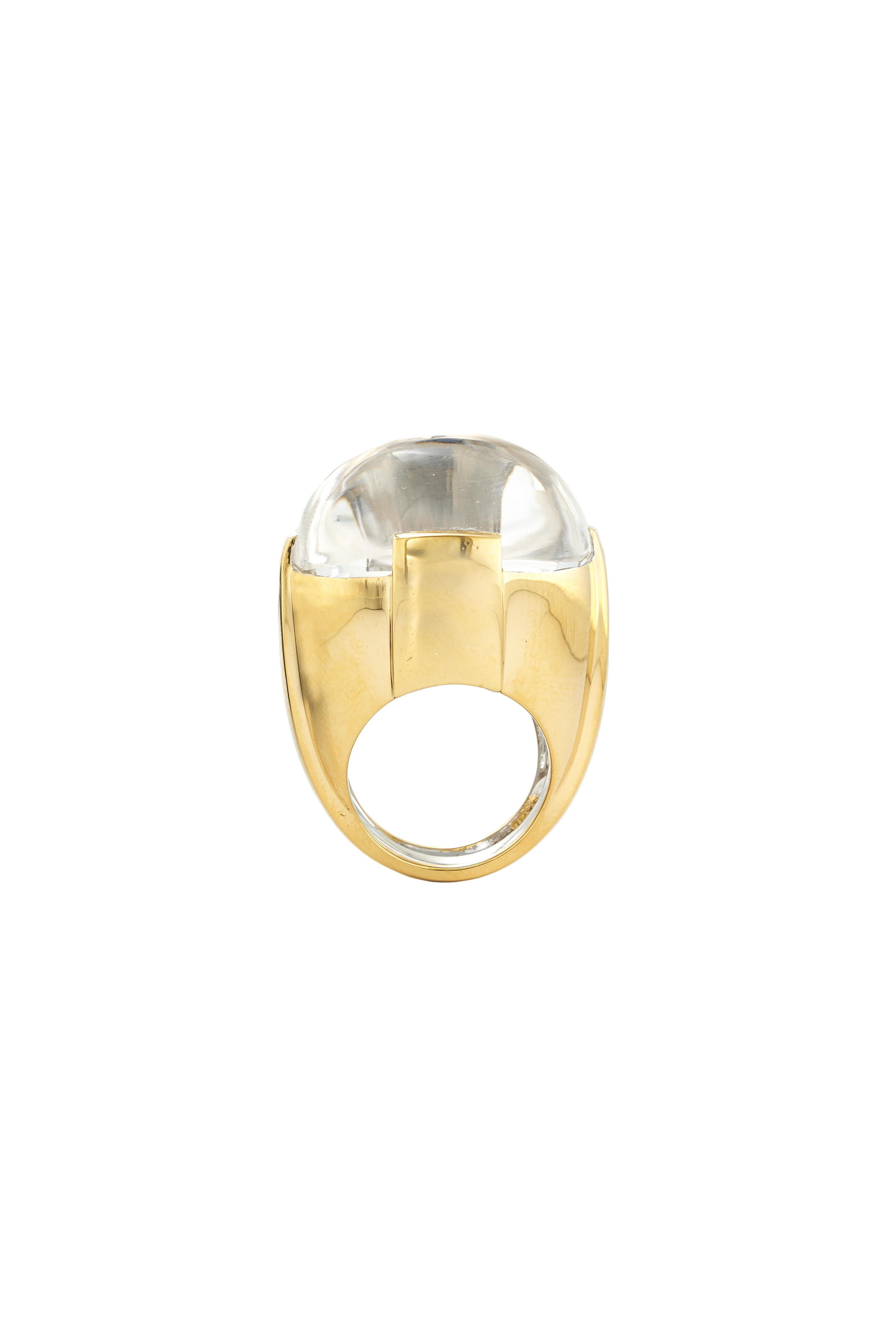 David Webb - 18K Yellow Gold Rocky Crystal Ring