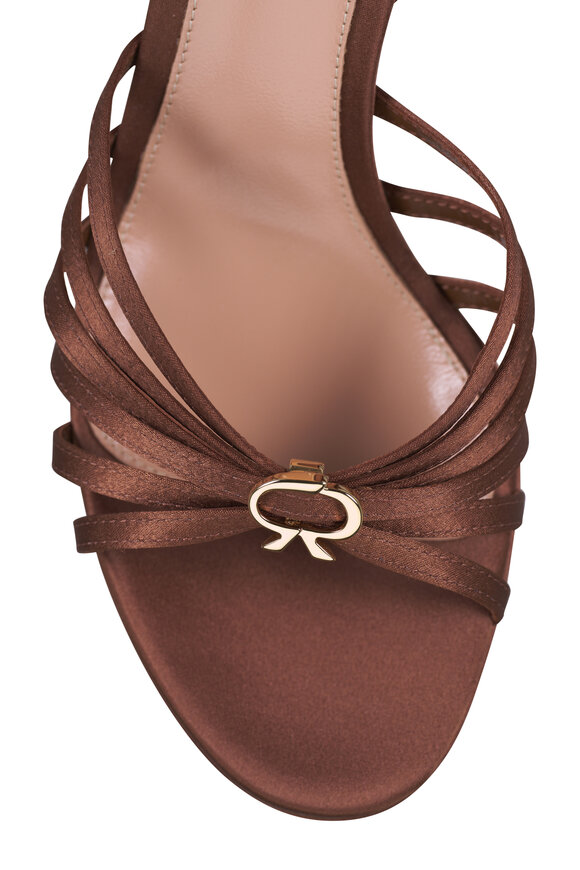 Gianvito Rossi Mocha Texas Crepe Satin Strappy Sandal, 70mm - view 7