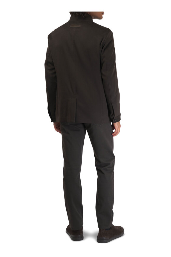 Zegna - Brown Cotton & Cashmere Sport Shirt