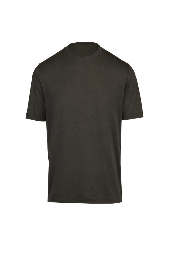 Marco Pescarolo James Olive Green Wool T-Shirt - view 1
