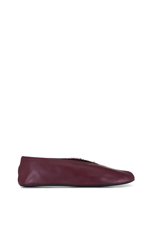 The Row Stella Carmine Shearling Lined Flat - view 2