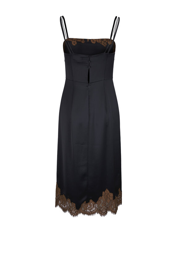 Dorothee Schumacher Shiny Statement Black Lace Slip Dress - view 2